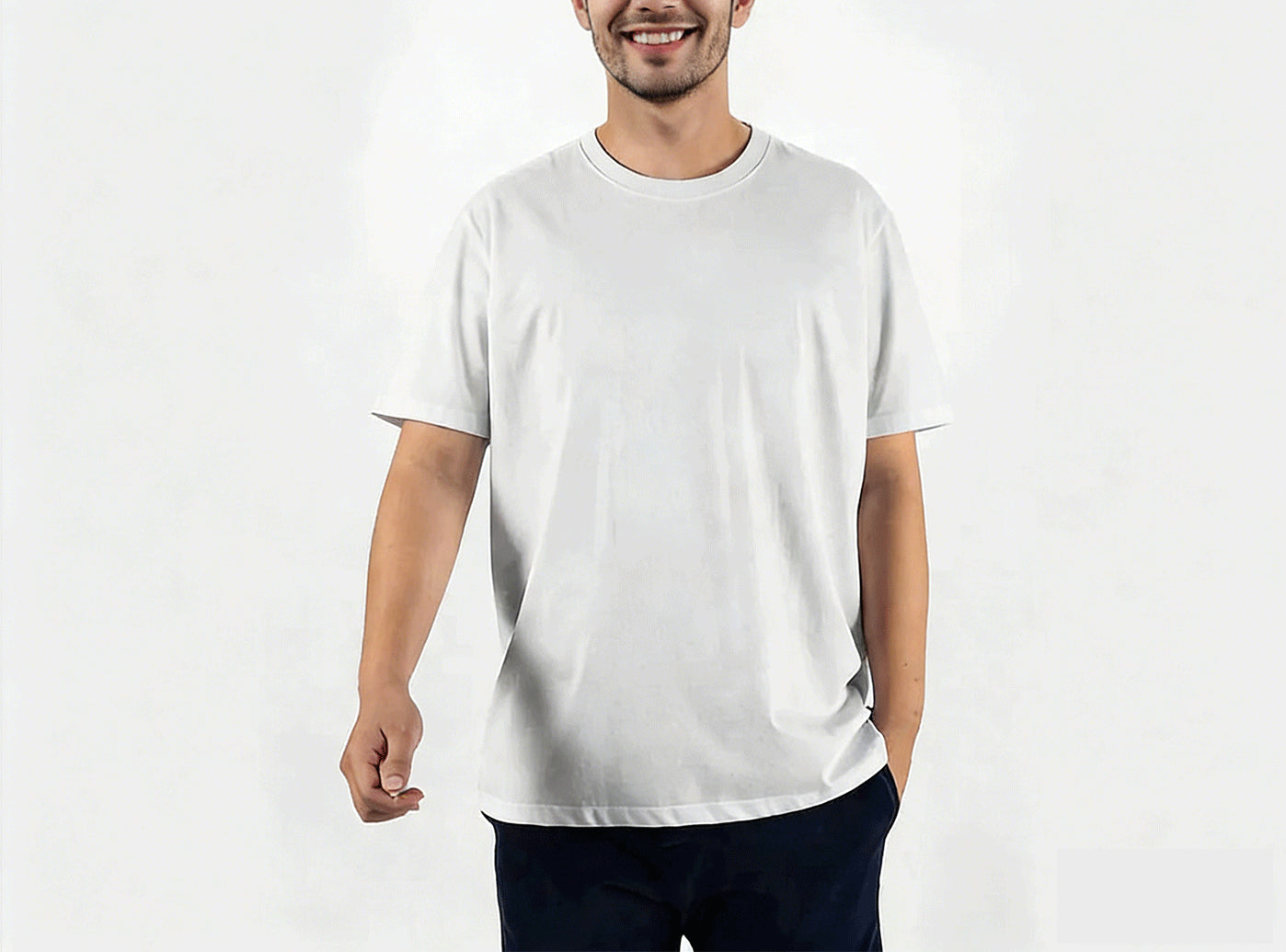 Fittington Mercerized Cotton T-shirt V3-Soft Breathable Crew Neck Tee Wrinkle-Resistant Everyday Basic Shirt for Casual & Layering